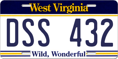 WV license plate DSS432