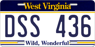 WV license plate DSS436