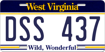 WV license plate DSS437