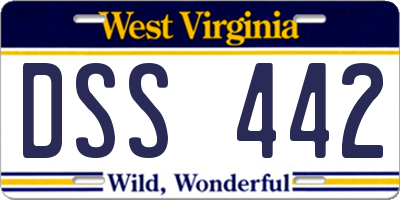 WV license plate DSS442