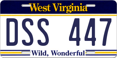 WV license plate DSS447
