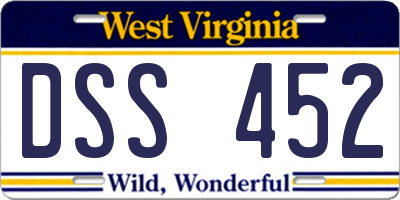 WV license plate DSS452