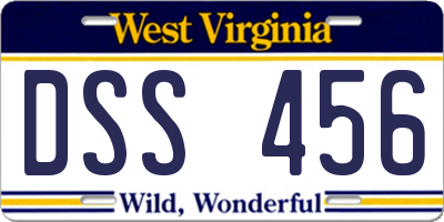 WV license plate DSS456