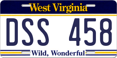 WV license plate DSS458