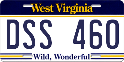 WV license plate DSS460