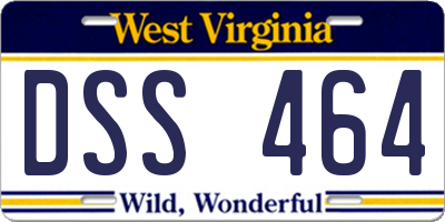WV license plate DSS464