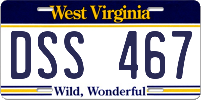 WV license plate DSS467