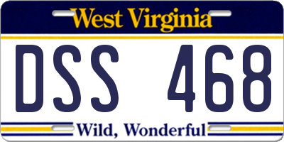 WV license plate DSS468
