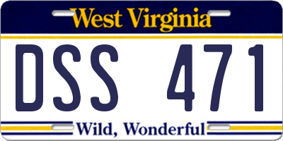WV license plate DSS471