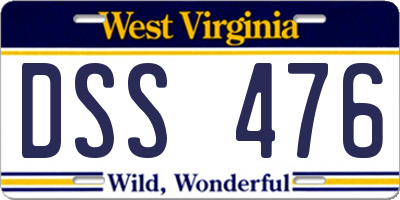 WV license plate DSS476