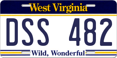 WV license plate DSS482