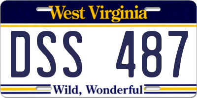 WV license plate DSS487