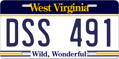 WV license plate DSS491