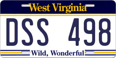 WV license plate DSS498