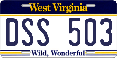 WV license plate DSS503