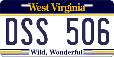 WV license plate DSS506