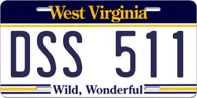 WV license plate DSS511