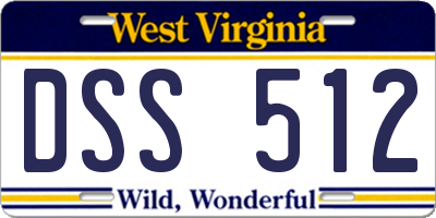 WV license plate DSS512