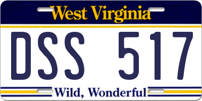 WV license plate DSS517