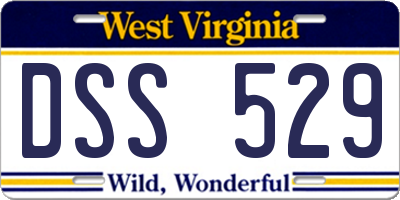 WV license plate DSS529