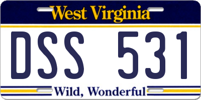 WV license plate DSS531