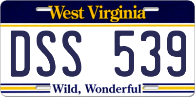 WV license plate DSS539