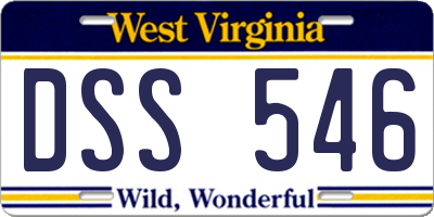 WV license plate DSS546
