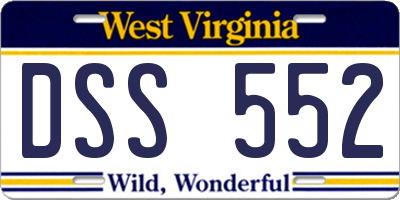 WV license plate DSS552
