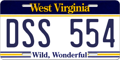 WV license plate DSS554