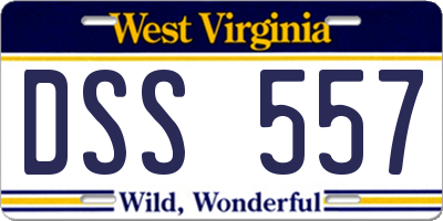 WV license plate DSS557