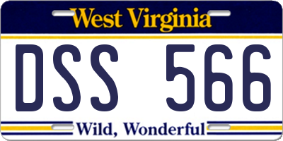 WV license plate DSS566