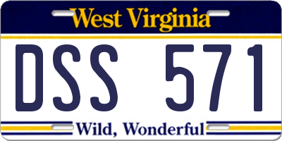 WV license plate DSS571