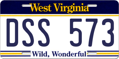 WV license plate DSS573
