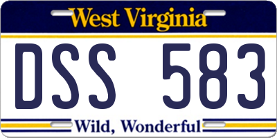WV license plate DSS583