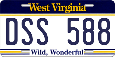 WV license plate DSS588
