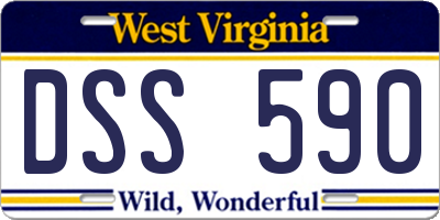 WV license plate DSS590
