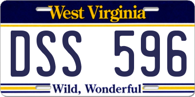 WV license plate DSS596