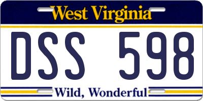 WV license plate DSS598