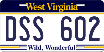 WV license plate DSS602