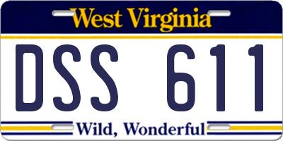 WV license plate DSS611