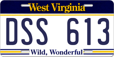 WV license plate DSS613