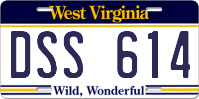 WV license plate DSS614