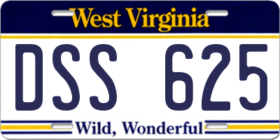 WV license plate DSS625