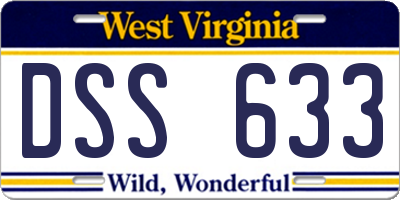 WV license plate DSS633