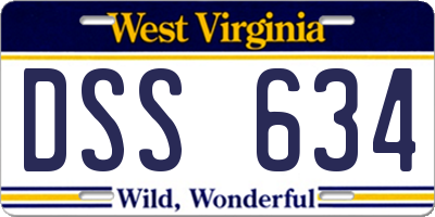 WV license plate DSS634
