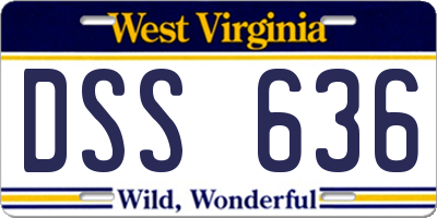 WV license plate DSS636