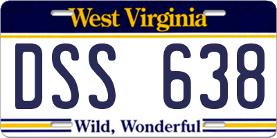 WV license plate DSS638