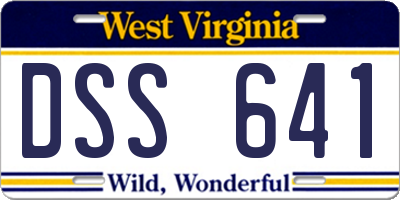 WV license plate DSS641