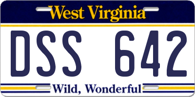 WV license plate DSS642