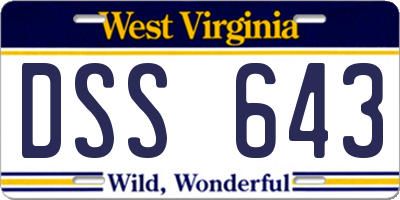 WV license plate DSS643